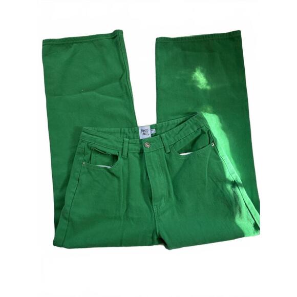 NWOT Princess Polly High Waist Vibrant Green Classic Denim Pants 6 - Picture 3 of 6